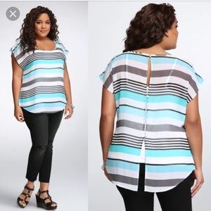 Torrid Stripe Chiffon Top